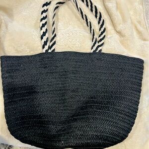Rachel Zoe for Box of Style Black and White Raffia Tote